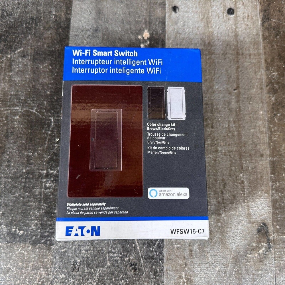 Eaton WFSW15-C7-SP-L Wi-Fi Smart Switch Works with Alexa Sealed
